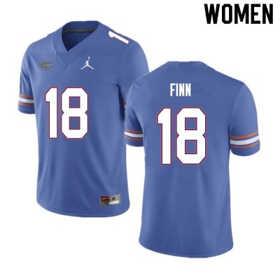 Women's Florida Gators #18 Jacob Finn NCAA Nike Blue Authentic Stitched College Football Jersey ZJV0462AN